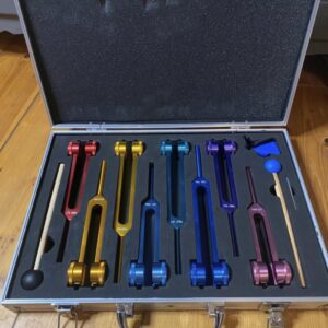 chakra tuning fork set aluminium carry case sound healing