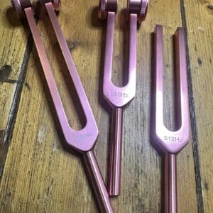 rose gold tuning fork set 128 hz 256 hz weighted 512 hz sound healing