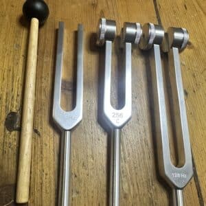 silver tone tuning fork set 128 hz 256 hz 512 hz sound healing