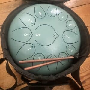 10" 13 Note Steel Tongue Drum – Duck Egg Blue – Key of C Meditation Drum